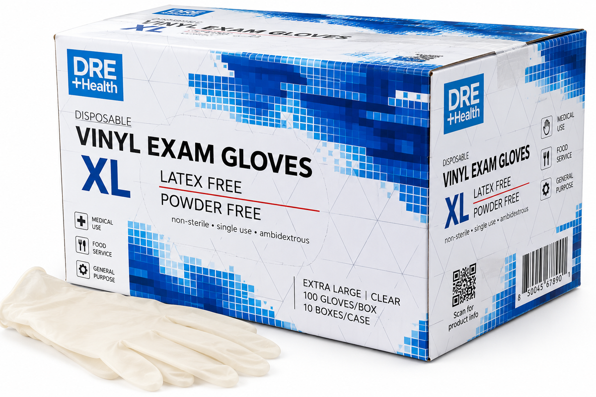 Vinyl Gloves - Powder-Free Clear - X-Large - 10/case