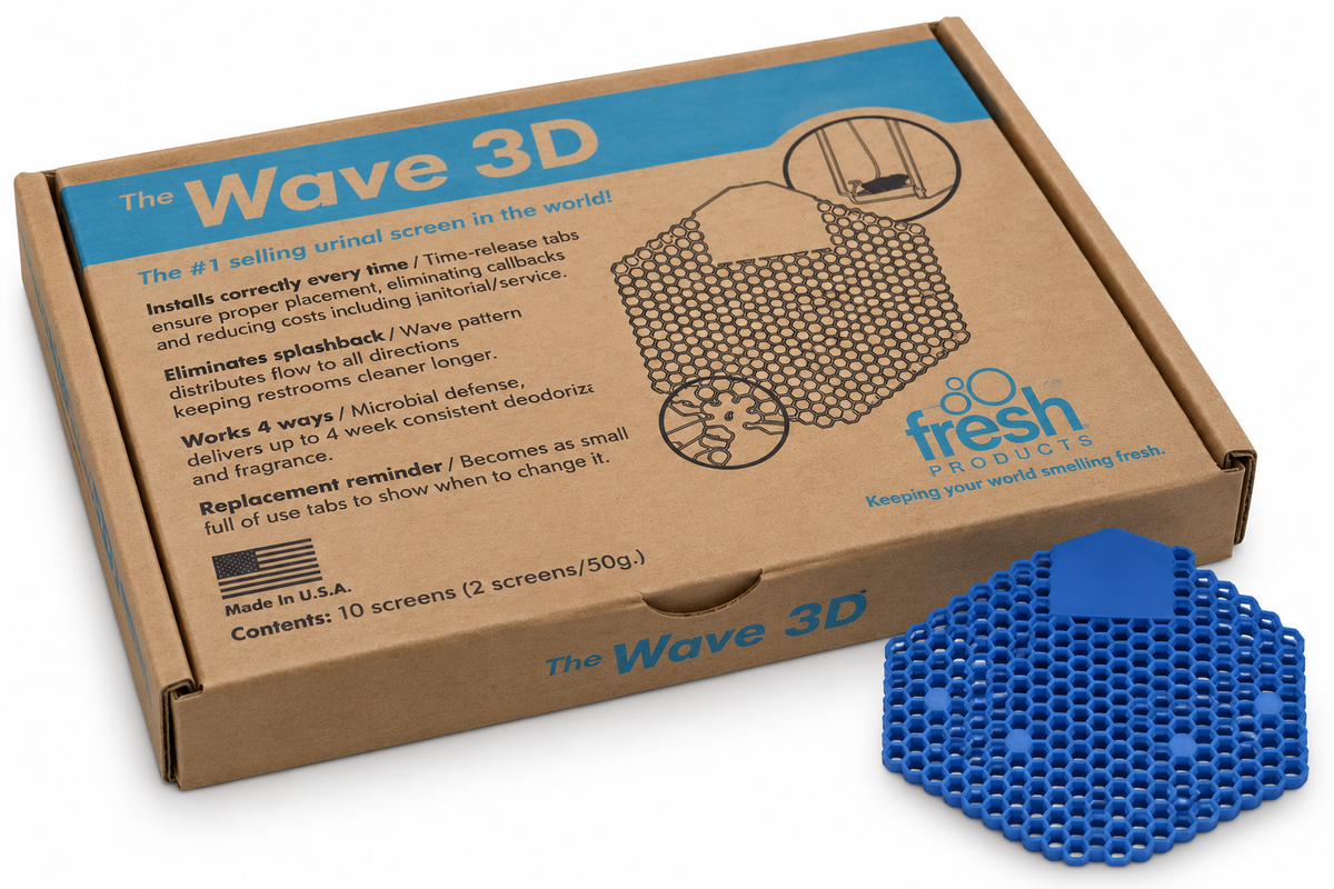 Fresh Products Wave 3D Urinal Screen - Fabulous - 10/pack