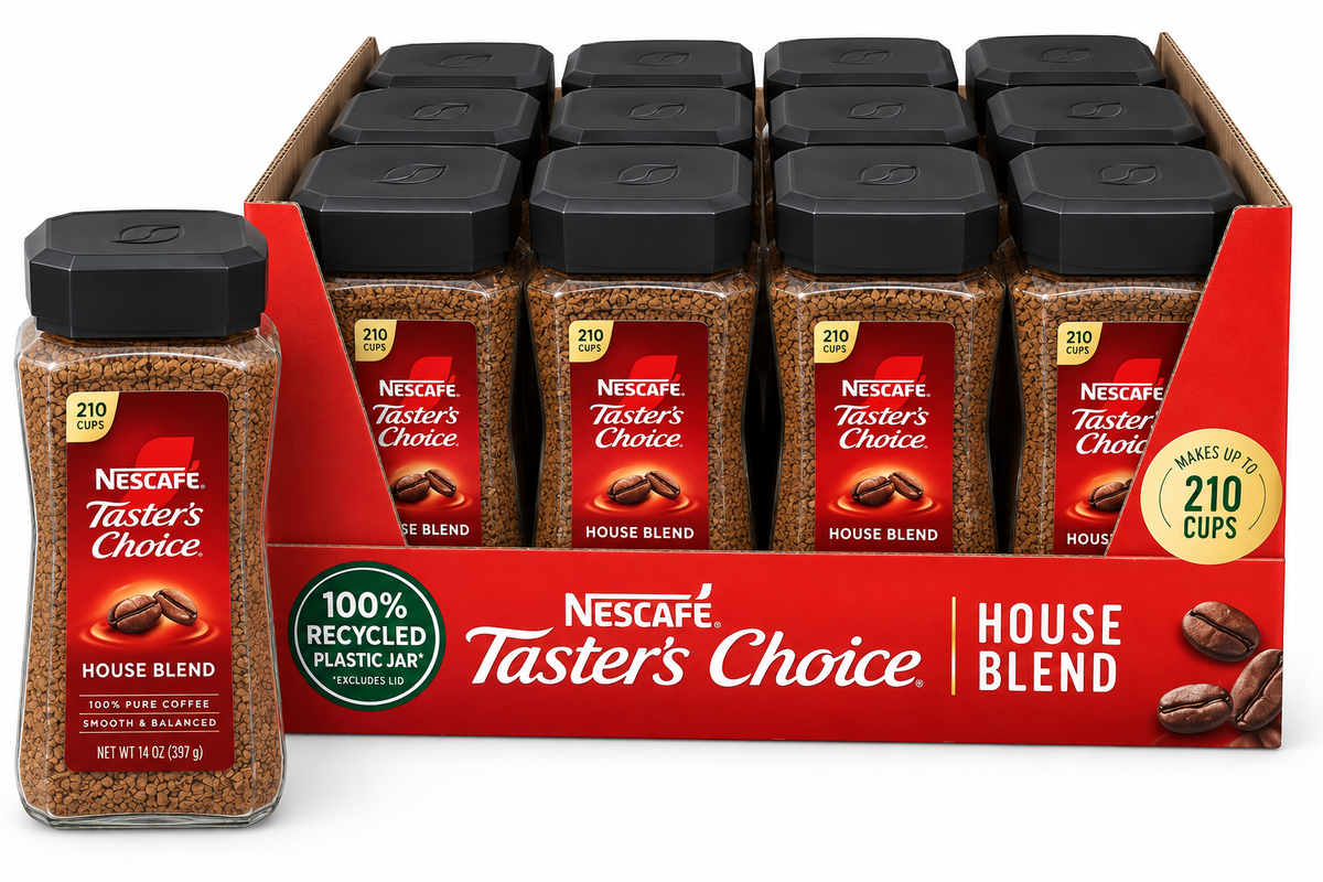Nescafe Tasters Choice Original Instant Coffee - 12 x 14 oz.