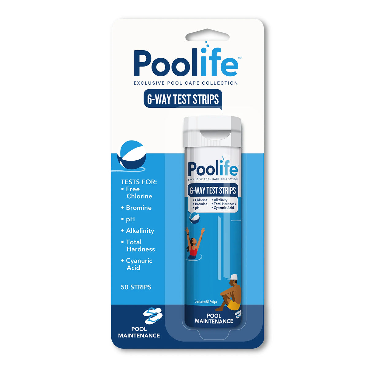 Chlorine 6-Way Test Strips - 50/pack