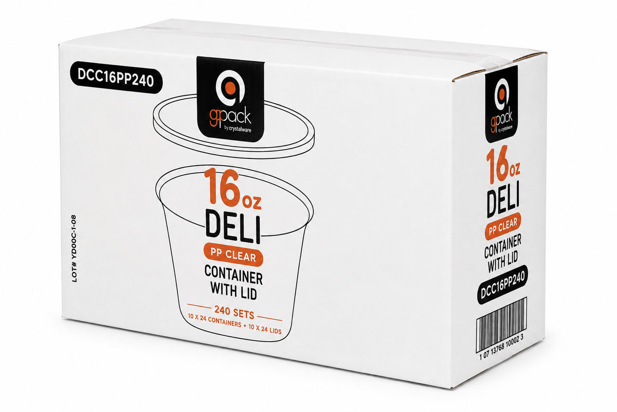 Deli Containers with Lids - Clear PP - 16 oz. - 240 combos